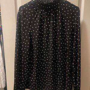 Black Polka Dot Women's Top